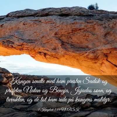 Picture 03 - 1 Kongebok 1:44 NORSK - Kongen sendte med ham presten Sadok og profeten - Bible Verse Picture