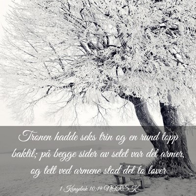 Picture 03 - 1 Kongebok 10:19 NORSK - Tronen hadde seks trin og en rund topp baktil; - Bible Verse Picture