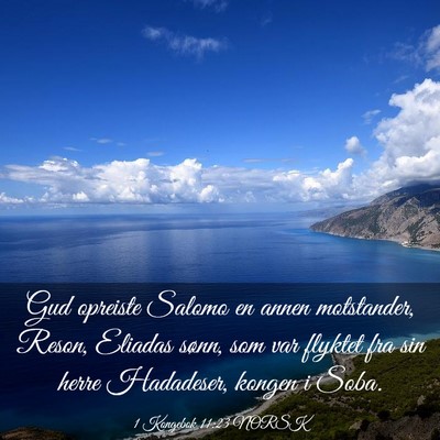 Picture 03 - 1 Kongebok 11:23 NORSK - Gud opreiste Salomo en annen motstander, Reson, - Bible Verse Picture