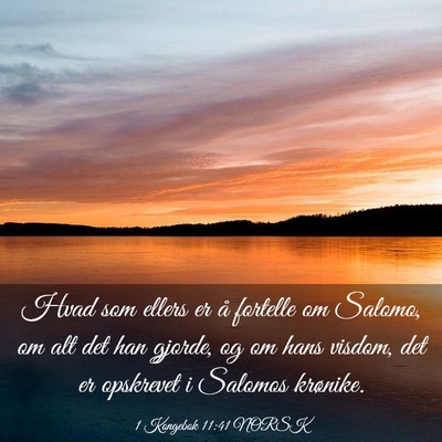 Picture 03 - 1 Kongebok 11:41 NORSK - Hvad som ellers er å fortelle om Salomo, om alt - Bible Verse Picture