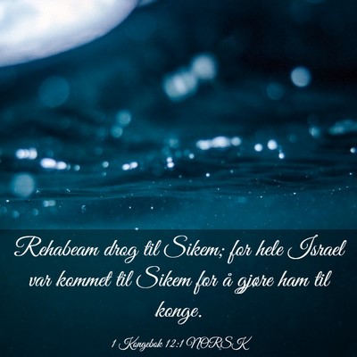Picture 03 - 1 Kongebok 12:1 NORSK - Rehabeam drog til Sikem; for hele Israel var - Bible Verse Picture