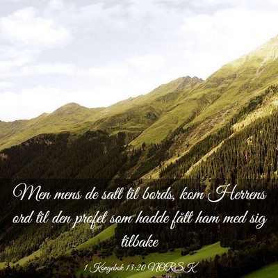 Picture 03 - 1 Kongebok 13:20 NORSK - Men mens de satt til bords, kom Herrens ord til - Bible Verse Picture