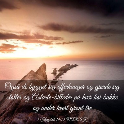 Picture 03 - 1 Kongebok 14:23 NORSK - Også de bygget sig offerhauger og gjorde sig - Bible Verse Picture