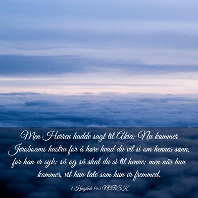 Picture 03 - 1 Kongebok 14:5 NORSK - Men Herren hadde sagt til Akia: Nu kommer - Bible Verse Picture