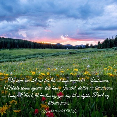 Picture 03 - 1 Kongebok 16:31 NORSK - Og som om det var for lite at han vandret i - Bible Verse Picture