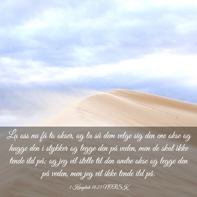 Picture 03 - 1 Kongebok 18:23 NORSK - La oss nu få to okser, og la så dem velge sig - Bible Verse Picture