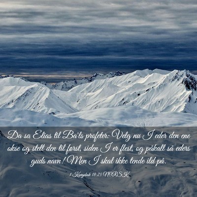 Picture 03 - 1 Kongebok 18:25 NORSK - Da sa Elias til Ba'ls profeter: Velg nu I eder - Bible Verse Picture