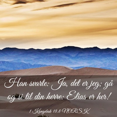 Picture 03 - 1 Kongebok 18:8 NORSK - Han svarte: Ja, det er jeg; gå og si til din - Bible Verse Picture
