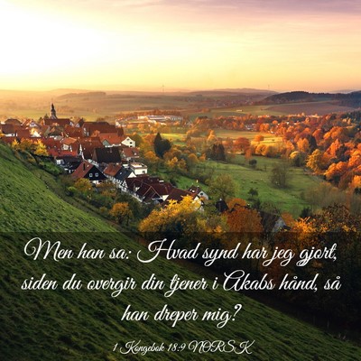 Picture 03 - 1 Kongebok 18:9 NORSK - Men han sa: Hvad synd har jeg gjort, siden du - Bible Verse Picture