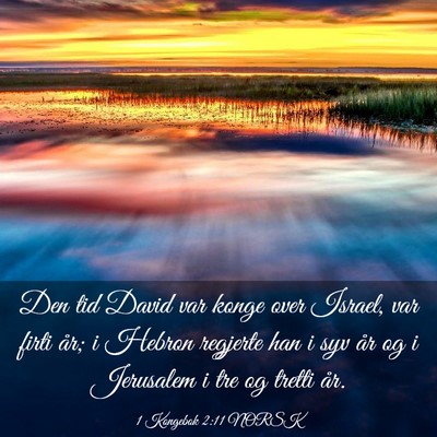 Picture 03 - 1 Kongebok 2:11 NORSK - Den tid David var konge over Israel, var firti - Bible Verse Picture