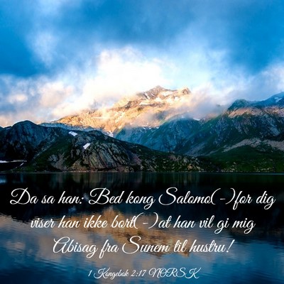 Picture 03 - 1 Kongebok 2:17 NORSK - Da sa han: Bed kong Salomo(-)for dig viser han - Bible Verse Picture