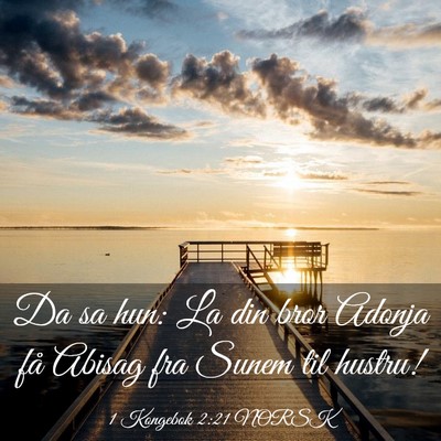 Picture 03 - 1 Kongebok 2:21 NORSK - Da sa hun: La din bror Adonja få Abisag fra - Bible Verse Picture