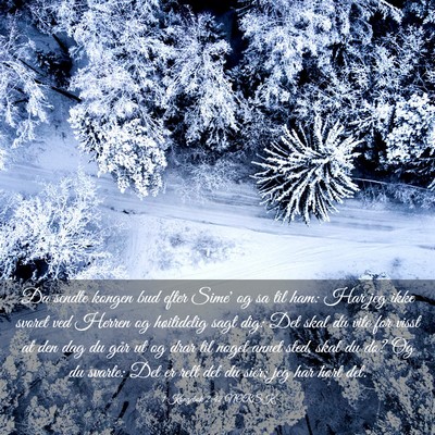 Picture 03 - 1 Kongebok 2:42 NORSK - Da sendte kongen bud efter Sime' og sa til ham: - Bible Verse Picture