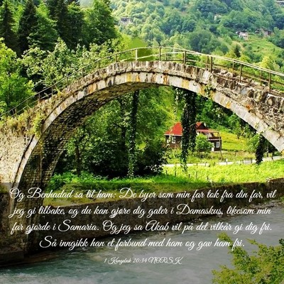 Picture 03 - 1 Kongebok 20:34 NORSK - Og Benhadad sa til ham: De byer som min far tok - Bible Verse Picture