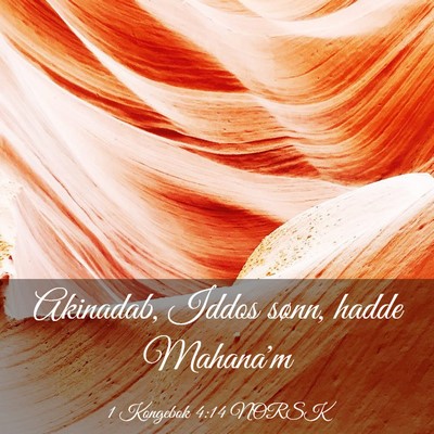 Picture 03 - 1 Kongebok 4:14 NORSK - Akinadab, Iddos sønn, hadde - Bible Verse Picture