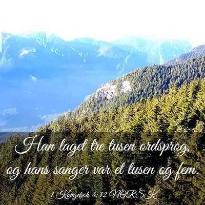 Picture 03 - 1 Kongebok 4:32 NORSK - Han laget tre tusen ordsprog, og hans sanger var - Bible Verse Picture