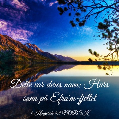 Picture 03 - 1 Kongebok 4:8 NORSK - Dette var deres navn: Hurs sønn på - Bible Verse Picture
