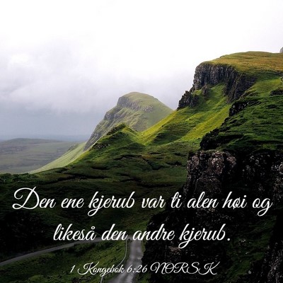 Picture 03 - 1 Kongebok 6:26 NORSK - Den ene kjerub var ti alen høi og likeså den - Bible Verse Picture