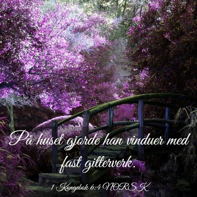 Picture 03 - 1 Kongebok 6:4 NORSK - På huset gjorde han vinduer med fast - Bible Verse Picture