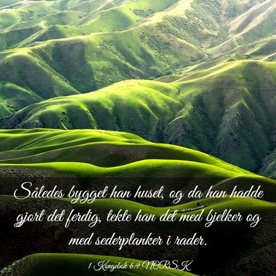 Picture 03 - 1 Kongebok 6:9 NORSK - Således bygget han huset, og da han hadde gjort - Bible Verse Picture