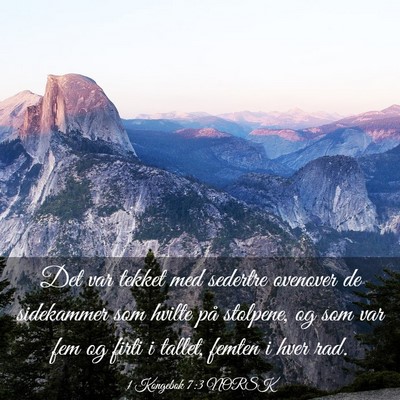 Picture 03 - 1 Kongebok 7:3 NORSK - Det var tekket med sedertre ovenover de - Bible Verse Picture