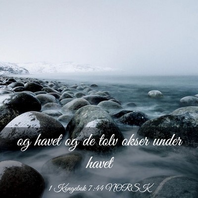 Picture 03 - 1 Kongebok 7:44 NORSK - og havet og de tolv okser under - Bible Verse Picture
