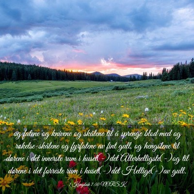 Picture 03 - 1 Kongebok 7:50 NORSK - og fatene og knivene og skålene til å sprenge - Bible Verse Picture