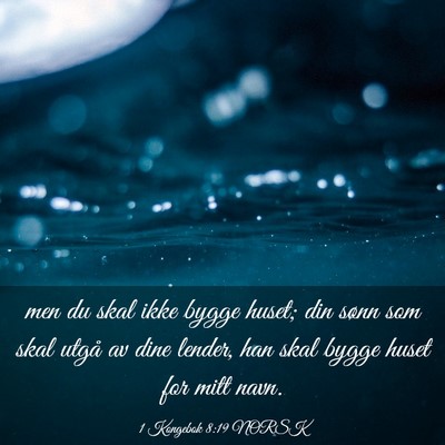 Picture 03 - 1 Kongebok 8:19 NORSK - men du skal ikke bygge huset; din sønn som skal - Bible Verse Picture