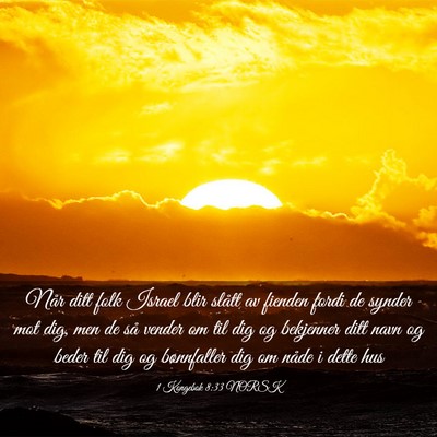 Picture 03 - 1 Kongebok 8:33 NORSK - Når ditt folk Israel blir slått av fienden - Bible Verse Picture