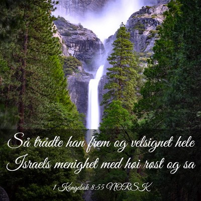 Picture 03 - 1 Kongebok 8:55 NORSK - Så trådte han frem og velsignet hele Israels - Bible Verse Picture