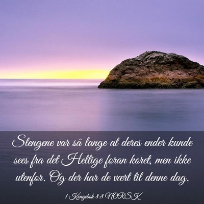 Picture 03 - 1 Kongebok 8:8 NORSK - Stengene var så lange at deres ender kunde sees - Bible Verse Picture
