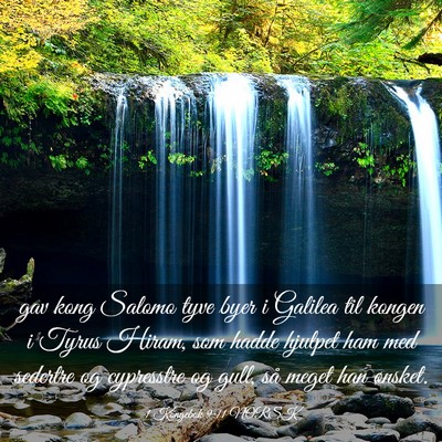 Picture 03 - 1 Kongebok 9:11 NORSK - gav kong Salomo tyve byer i Galilea til kongen i - Bible Verse Picture