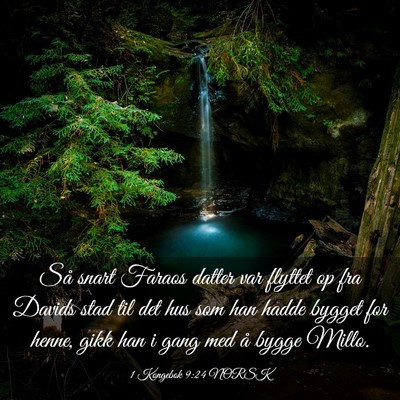Picture 03 - 1 Kongebok 9:24 NORSK - Så snart Faraos datter var flyttet op fra Davids - Bible Verse Picture