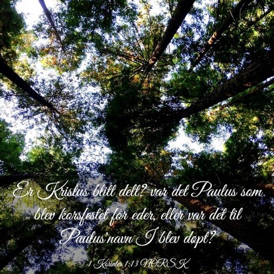Picture 03 - 1 Korinter 1:13 NORSK - Er Kristus blitt delt? var det Paulus som blev - Bible Verse Picture
