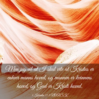 Picture 03 - 1 Korinter 11:3 NORSK - Men jeg vil at I skal vite at Kristus er enhver - Bible Verse Picture