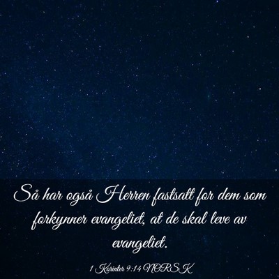 Picture 03 - 1 Korinter 9:14 NORSK - Så har også Herren fastsatt for dem som - Bible Verse Picture