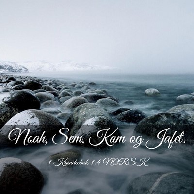 Picture 03 - 1 Krønikebok 1:4 NORSK - Noah, Sem, Kam og - Bible Verse Picture