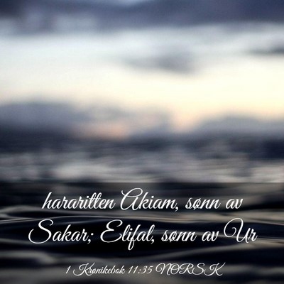 Picture 03 - 1 Krønikebok 11:35 NORSK - hararitten Akiam, sønn av Sakar; Elifal, sønn - Bible Verse Picture
