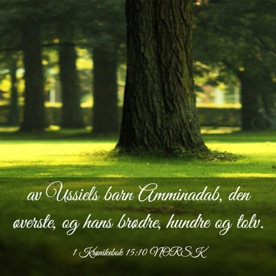 Picture 03 - 1 Krønikebok 15:10 NORSK - av Ussiels barn Amminadab, den øverste, og hans - Bible Verse Picture