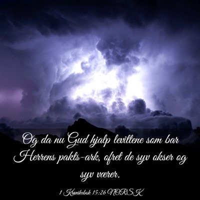 Picture 03 - 1 Krønikebok 15:26 NORSK - Og da nu Gud hjalp levittene som bar Herrens - Bible Verse Picture