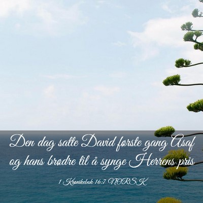 Picture 03 - 1 Krønikebok 16:7 NORSK - Den dag satte David første gang Asaf og hans - Bible Verse Picture