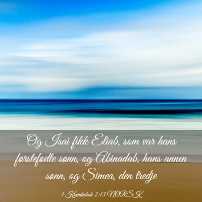 Picture 03 - 1 Krønikebok 2:13 NORSK - Og Isai fikk Eliab, som var hans førstefødte - Bible Verse Picture