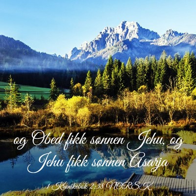 Picture 03 - 1 Krønikebok 2:38 NORSK - og Obed fikk sønnen Jehu, og Jehu fikk sønnen - Bible Verse Picture