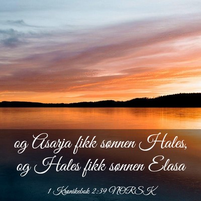 Picture 03 - 1 Krønikebok 2:39 NORSK - og Asarja fikk sønnen Hales, og Hales fikk - Bible Verse Picture