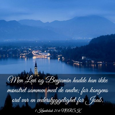 Picture 03 - 1 Krønikebok 21:6 NORSK - Men Levi og Benjamin hadde han ikke mønstret - Bible Verse Picture