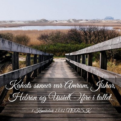 Picture 03 - 1 Krønikebok 23:12 NORSK - Kahats sønner var Amram, Jishar, Hebron og - Bible Verse Picture