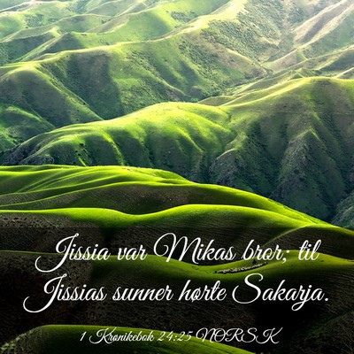Picture 03 - 1 Krønikebok 24:25 NORSK - Jissia var Mikas bror; til Jissias sunner hørte - Bible Verse Picture
