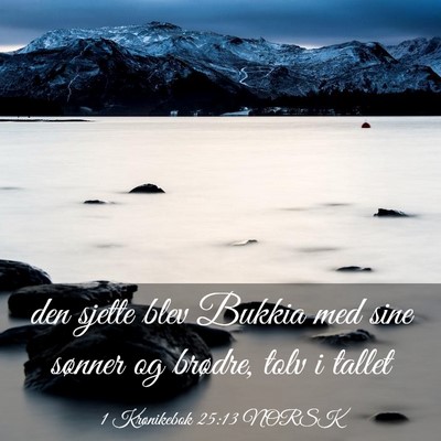 Picture 03 - 1 Krønikebok 25:13 NORSK - den sjette blev Bukkia med sine sønner og - Bible Verse Picture