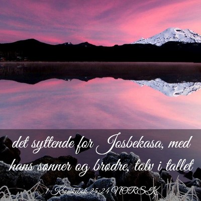 Picture 03 - 1 Krønikebok 25:24 NORSK - det syttende for Josbekasa, med hans sønner og - Bible Verse Picture