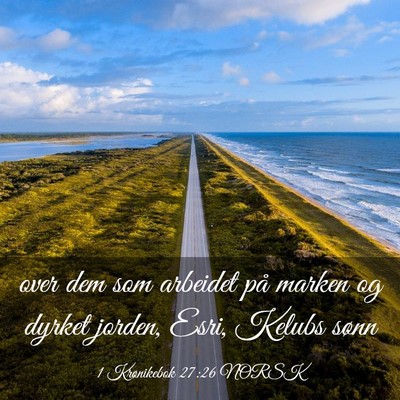 Picture 03 - 1 Krønikebok 27:26 NORSK - over dem som arbeidet på marken og dyrket - Bible Verse Picture